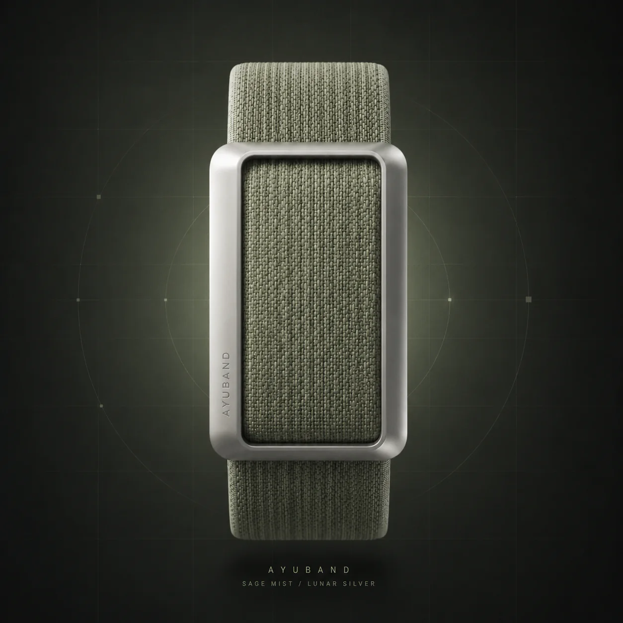 AyuBand Sage Mist and Lunar Silver screenless AI performance wearable